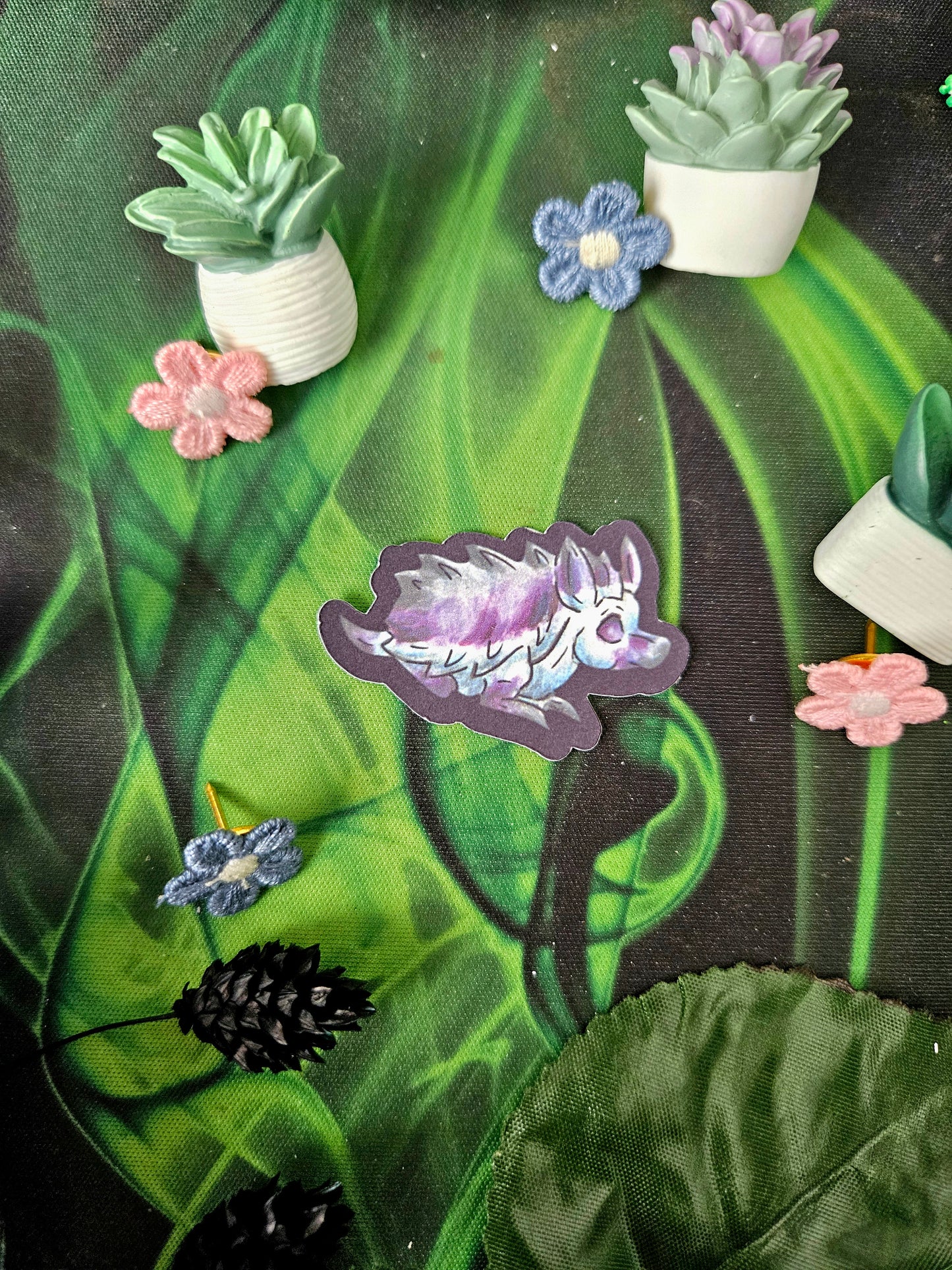 Minis Snowdrop – Winter Fantasy Hedgehog Creature Stickers – Cute Mythical Animal Art Decal – Original Fantasy Creature (3PK)