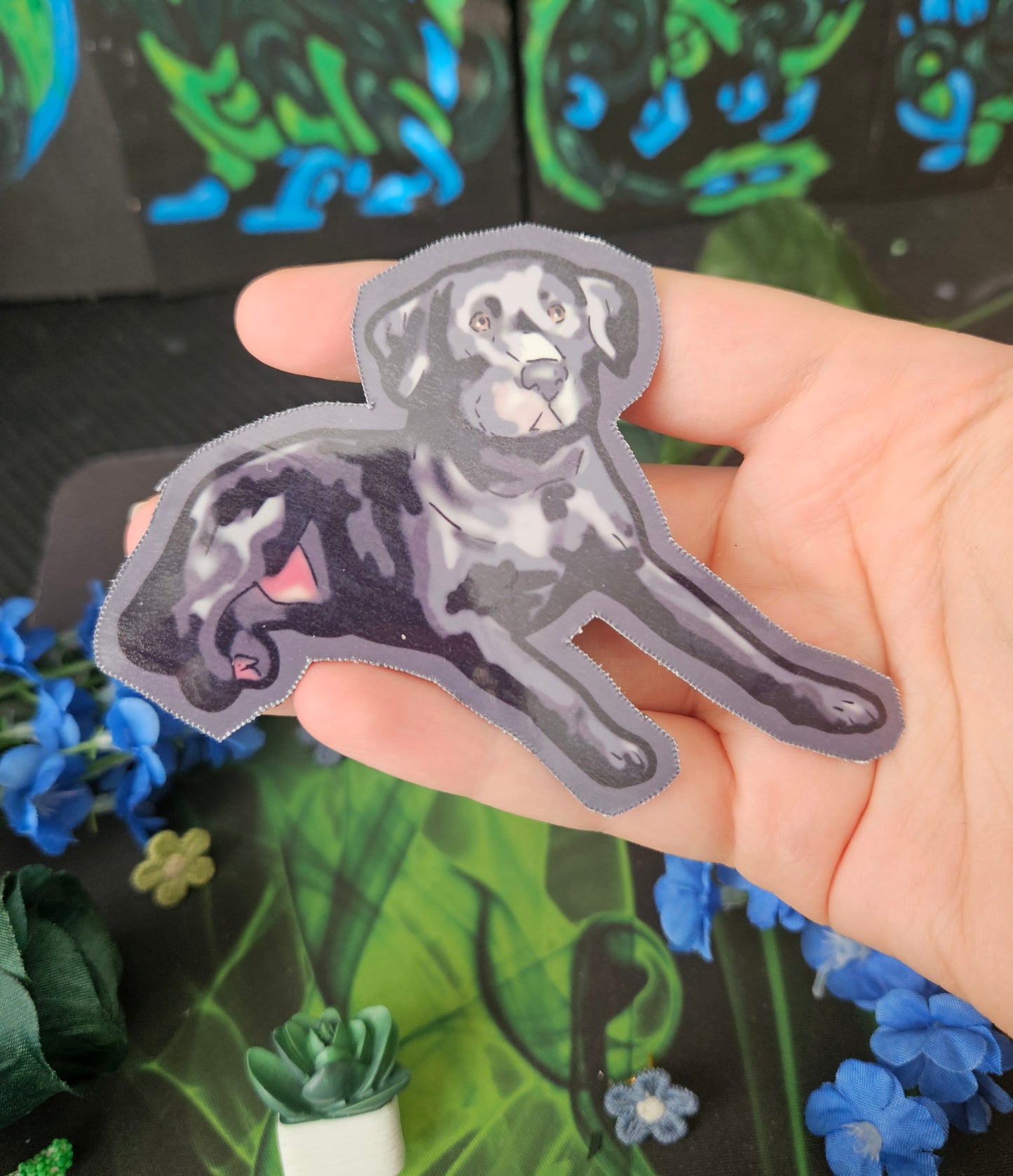 Cute Dog Magnet - Dog Lover Gift- Magnet - Black Lab Dog Mix