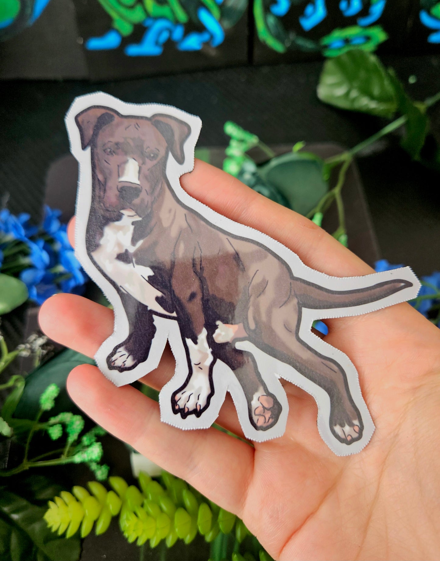 Cute Dog Magnet - Dog Lover Gift- Magnet -Staffy Mix Dog