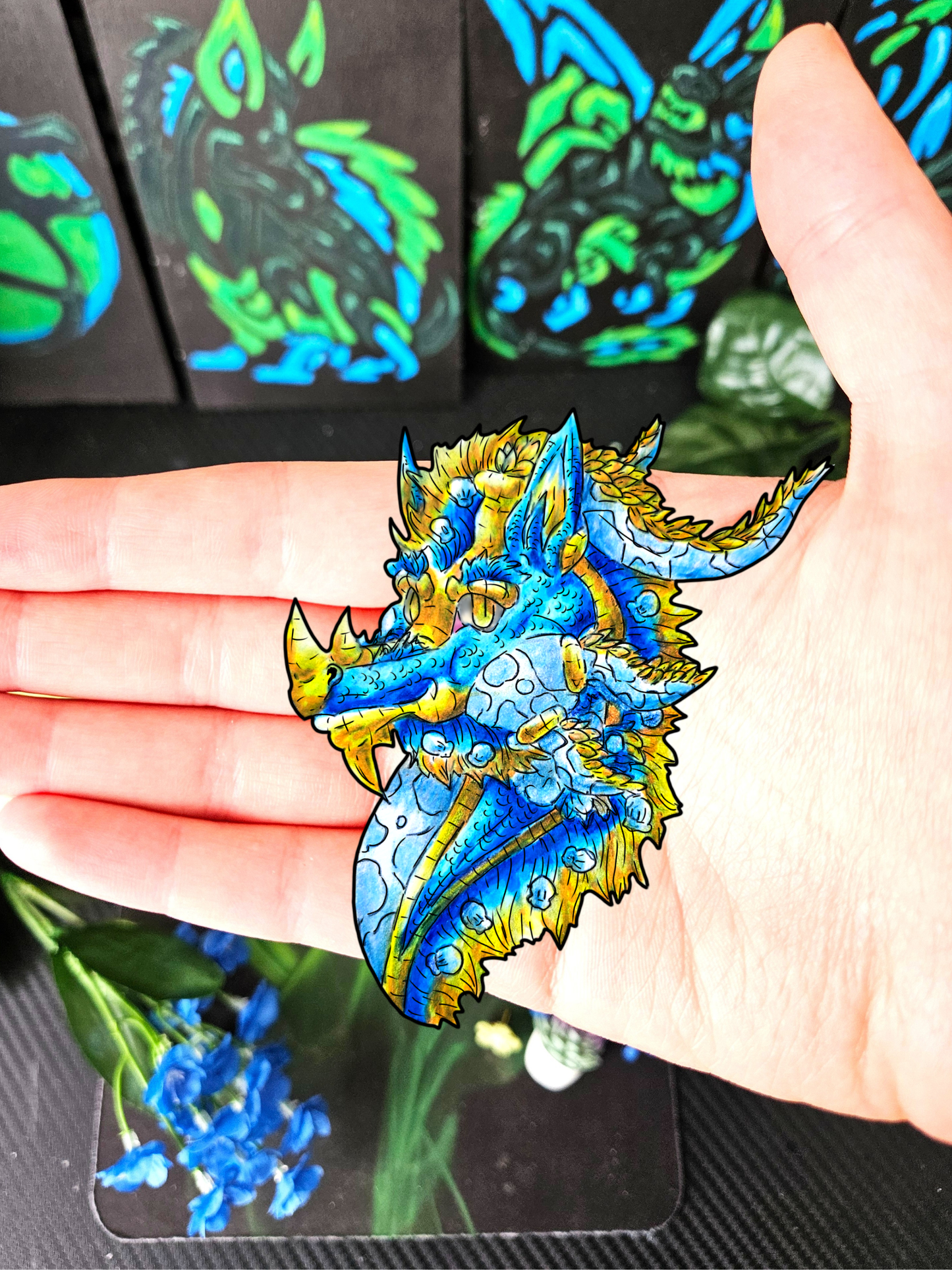 Summer Dragon- Summer Fantasy- Sunlit Tide Dragon- Head Sticker