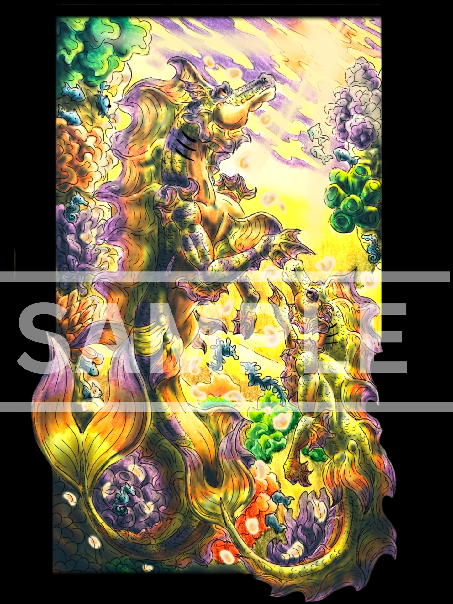 Sunrise Hippocampus Digital DOWNLOAD Print