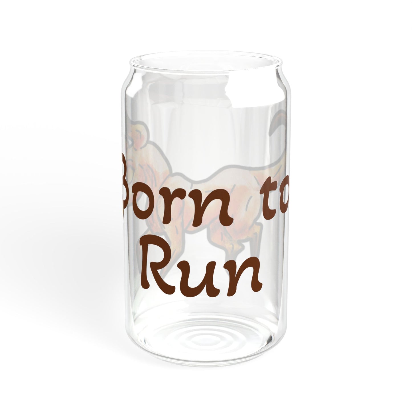Caenin - Born to Run - Chibi Orange Dog – Warm Fantasy Dog Art – Fantasy Creature Decor – Dog Lover Gift - Sipper Glass, 16oz