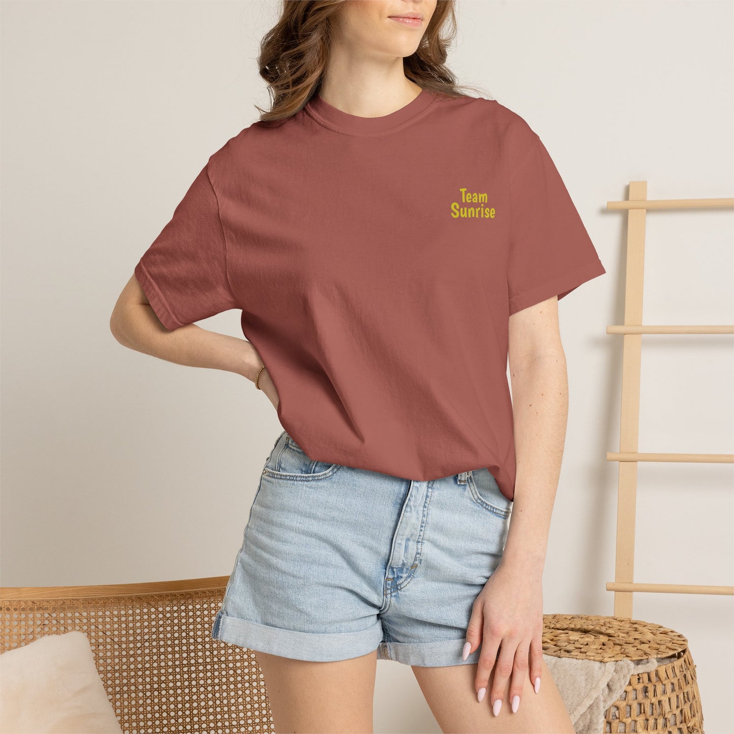 Team Sunrise Hippocampus – Golden Ocean Fantasy Art – Warm Fantasy Sea Creature Art- T-shirt