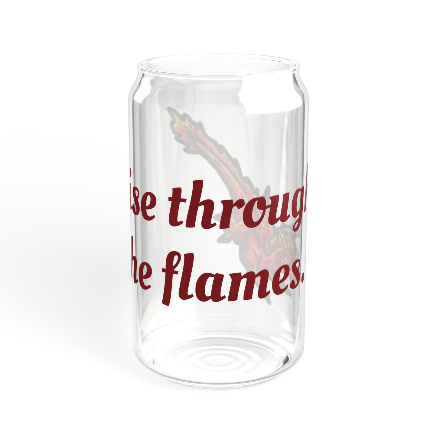 Chibi Fire Dragon- Rise- Elemental- Fantasy Dragon- Glass tumbler 16oz