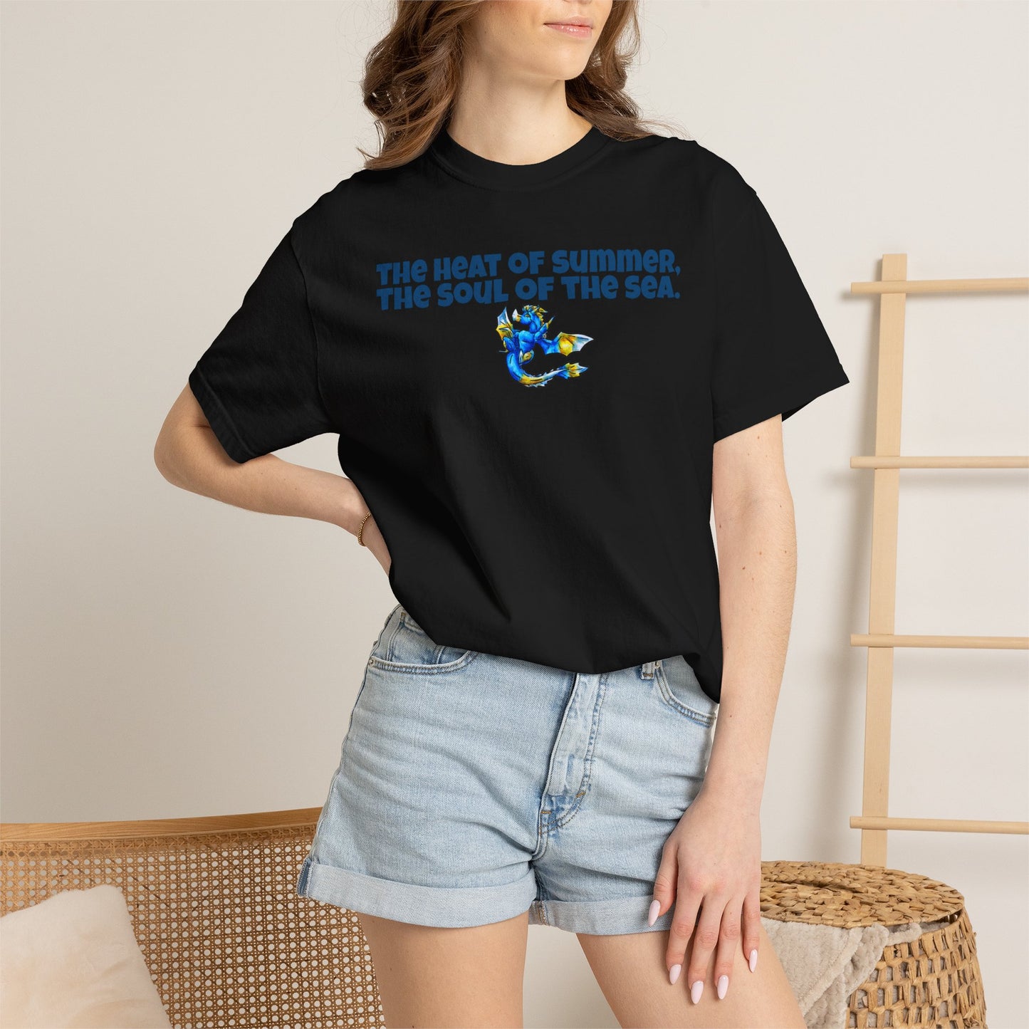 Chibi Summer Dragon- Heat & Soul- Summer Fantasy- Sunlit Tide Dragon- T-Shirt