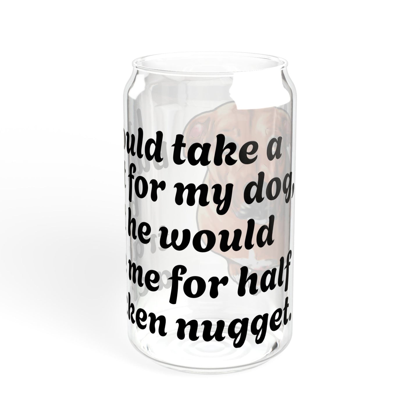 Funny Dog Sipper Glass, 16oz