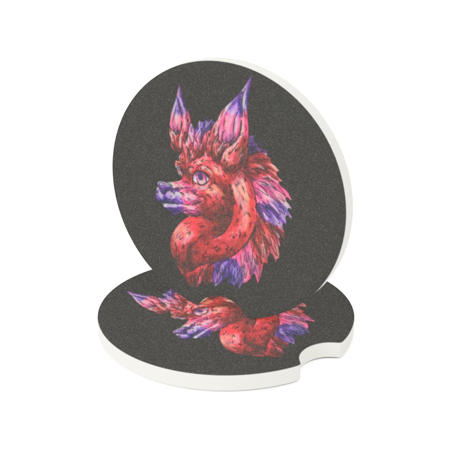 Azalea Head Soapstone Car Coaster 2 PC