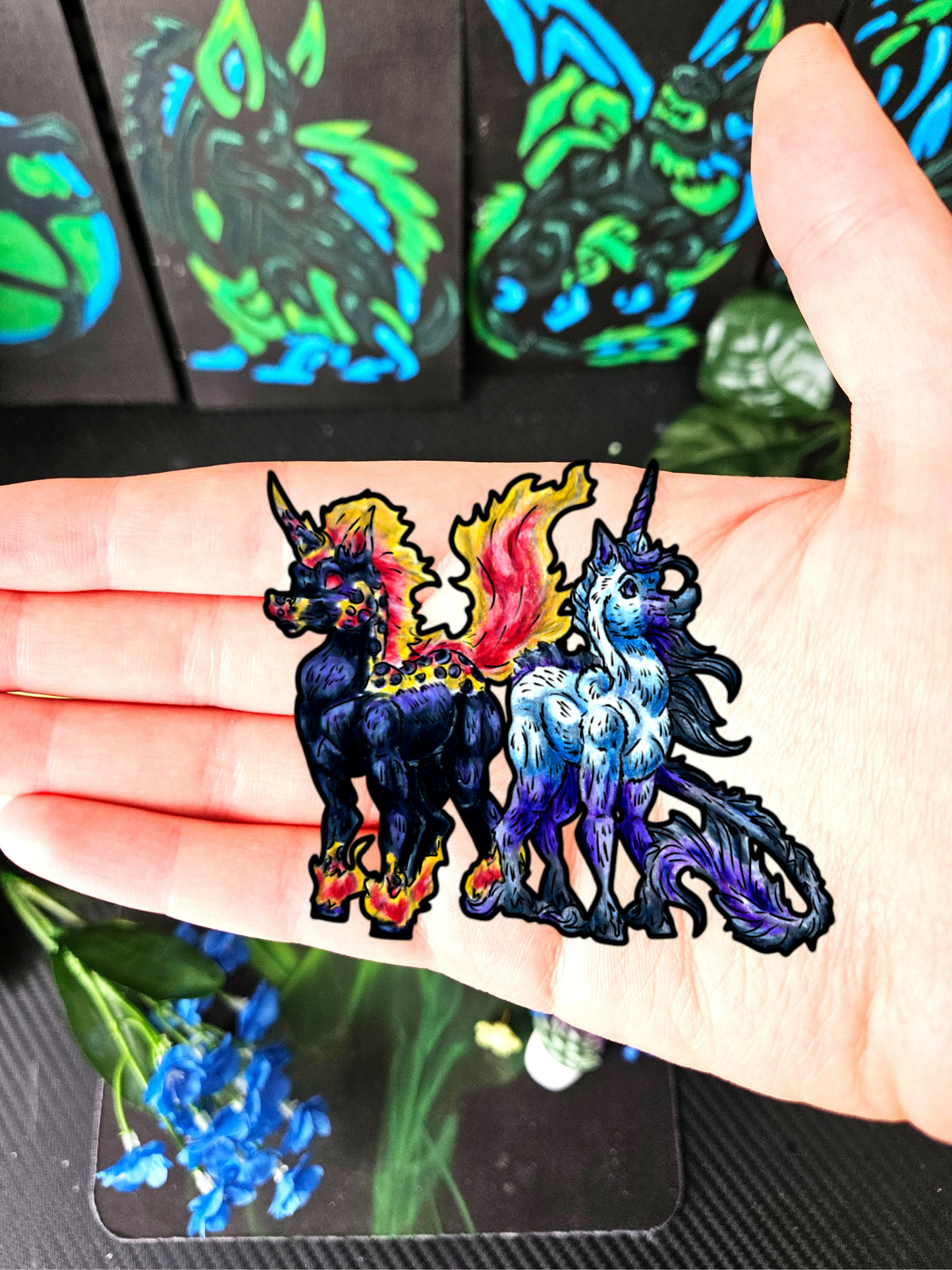 Unicorn & Nightmare Standing Sticker