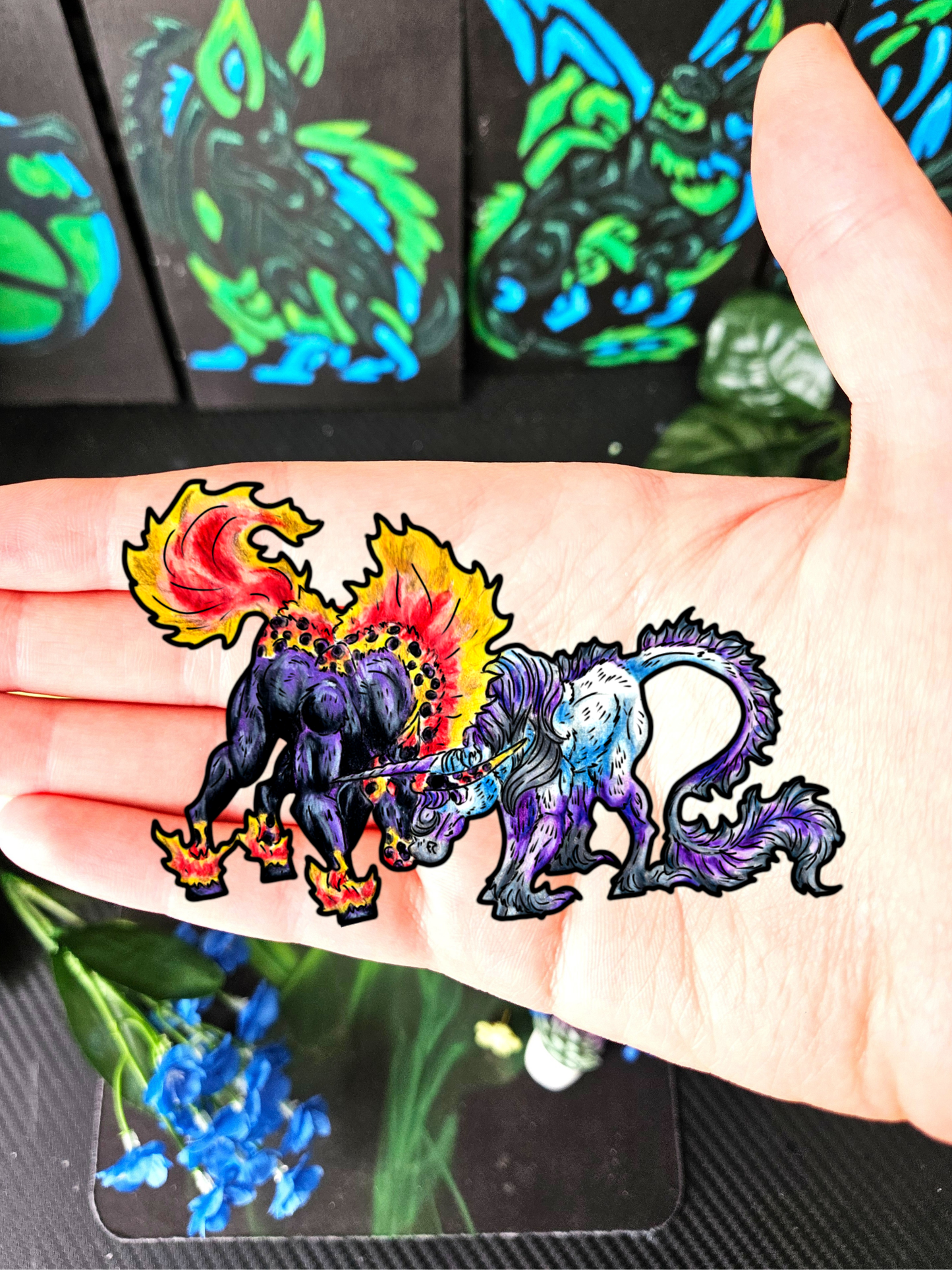 Unicorn & Nightmare Bowing Sticker