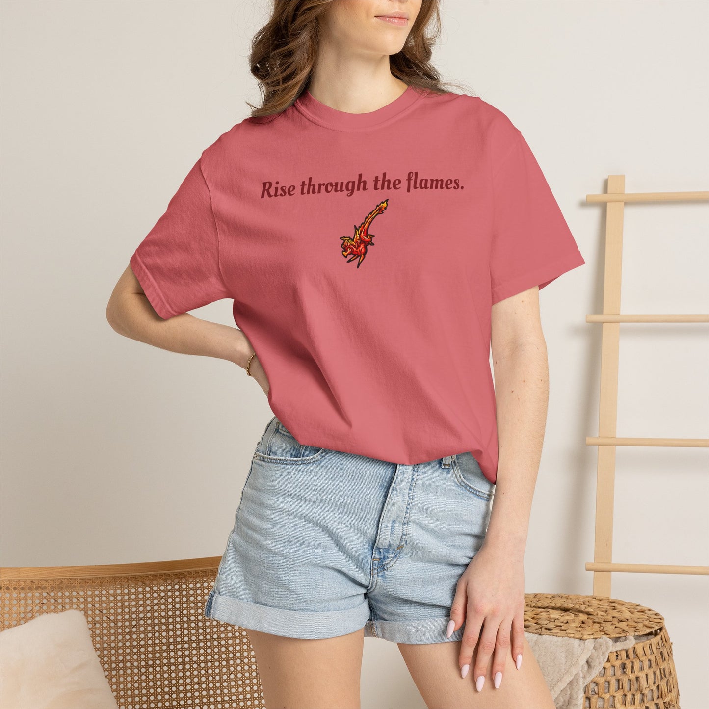 Chibi Fire Dragon- Rise- Elemental- Fantasy Dragon-T-shirt