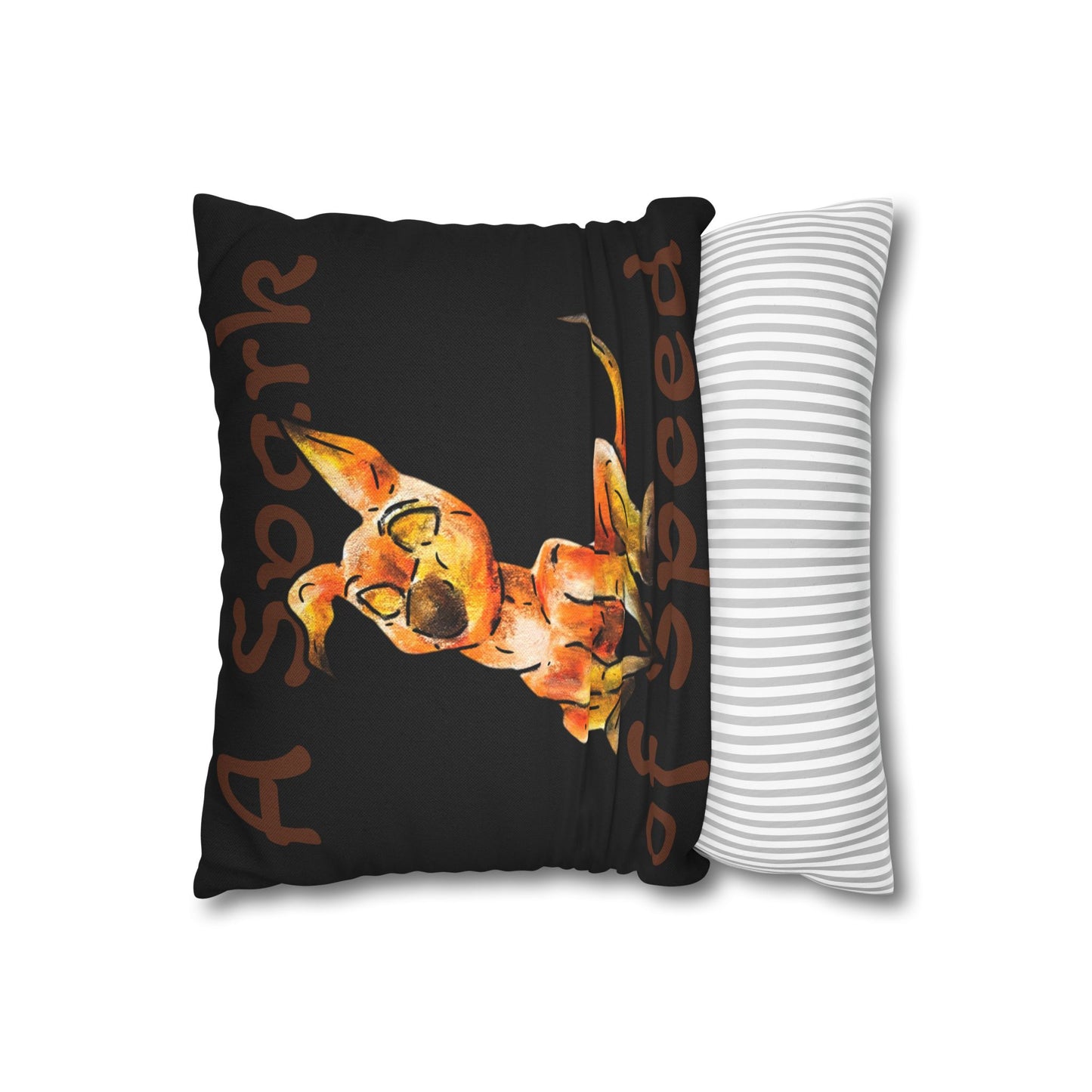 Caenin - Chibi Orange Dog – Warm Fantasy Dog Art – Fantasy Creature Decor – Dog Lover Gift - Pillow Cover