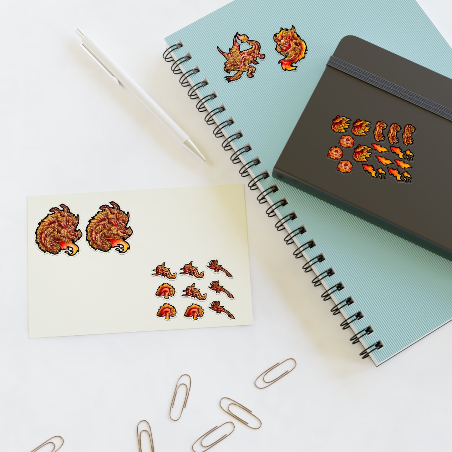 Fire Dragon Sticker Sheets 6"x4"
