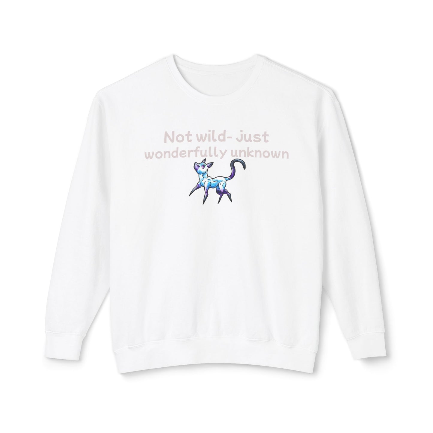 Chibi Slictine the Cat- Not Wild- Fantasy Cat- Cute Creature Art- Nature Animal-Unisex Crewneck