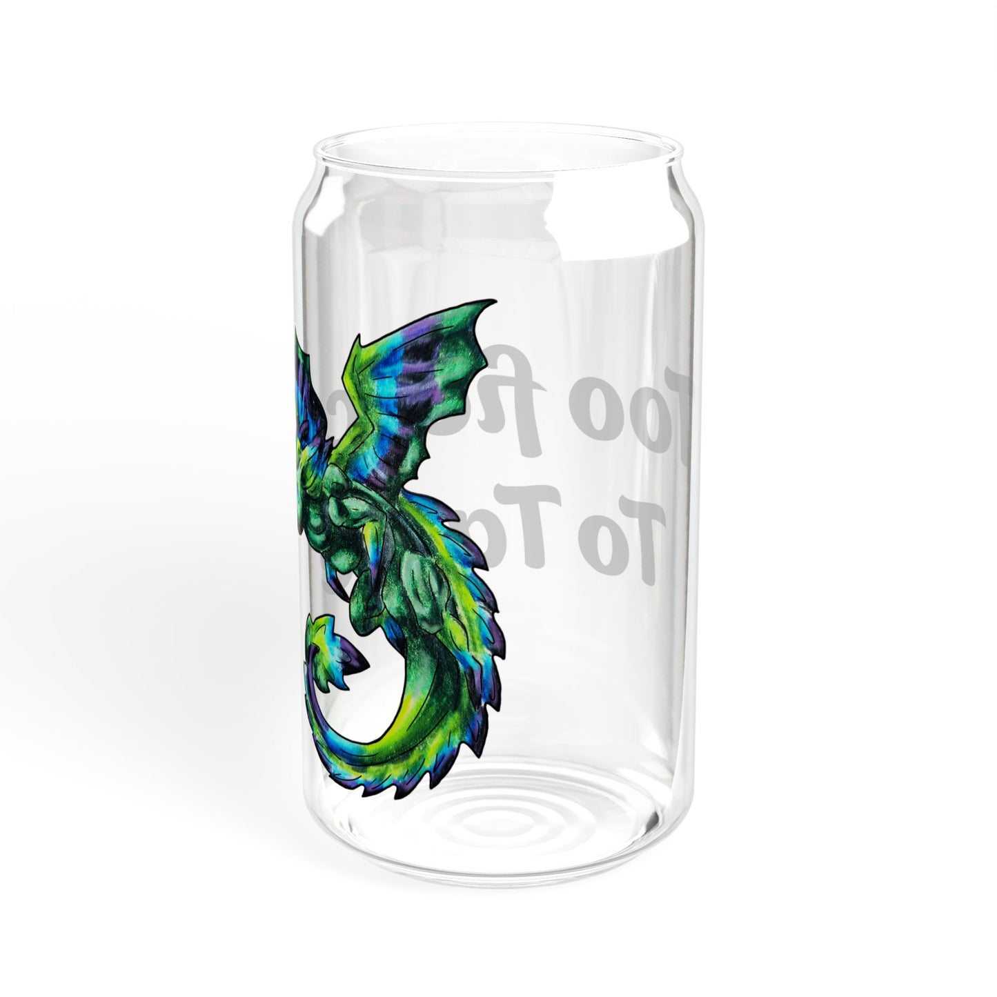 Arlith- Emerald Chibi Dragon – Aggressive Green Fantasy Chibi Dragon Art – Too fierce to tame tumbler – Mythical Creature – Dragon Lover Gift Sipper Glass, 16oz