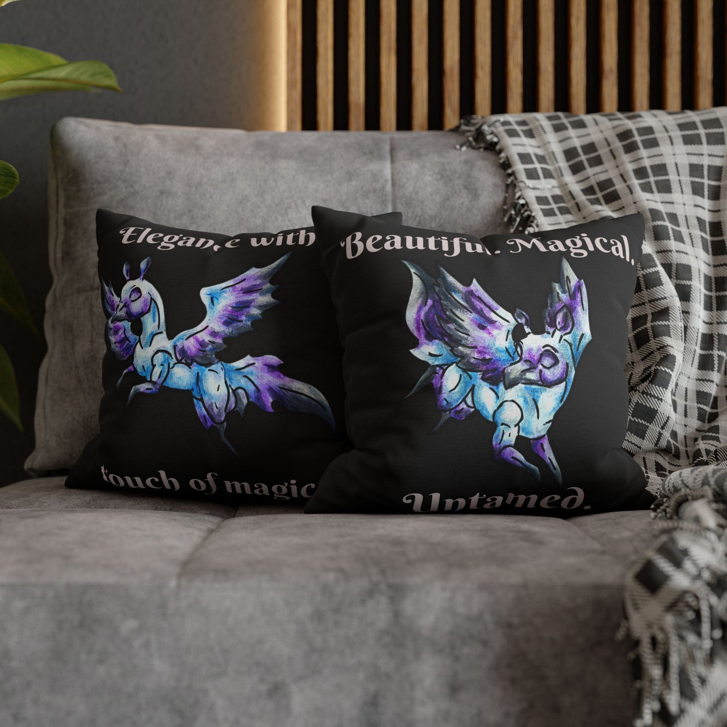 Chib Seleste the Peryton- Fantasy Creature- White Deer Bird- Double-Sided Pillowcase