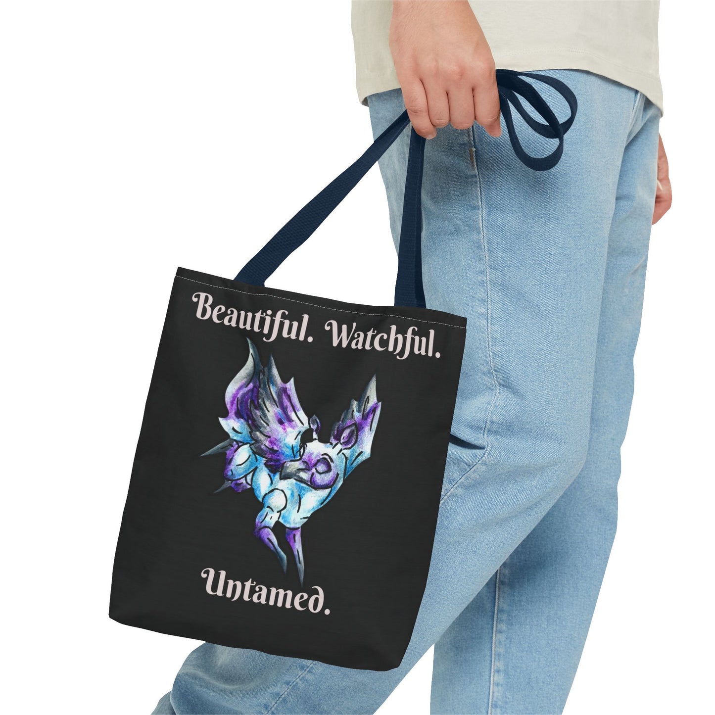 Chib Seleste the Peryton- Fantasy Creature- White Deer Bird- Two-Toned Tote Bag