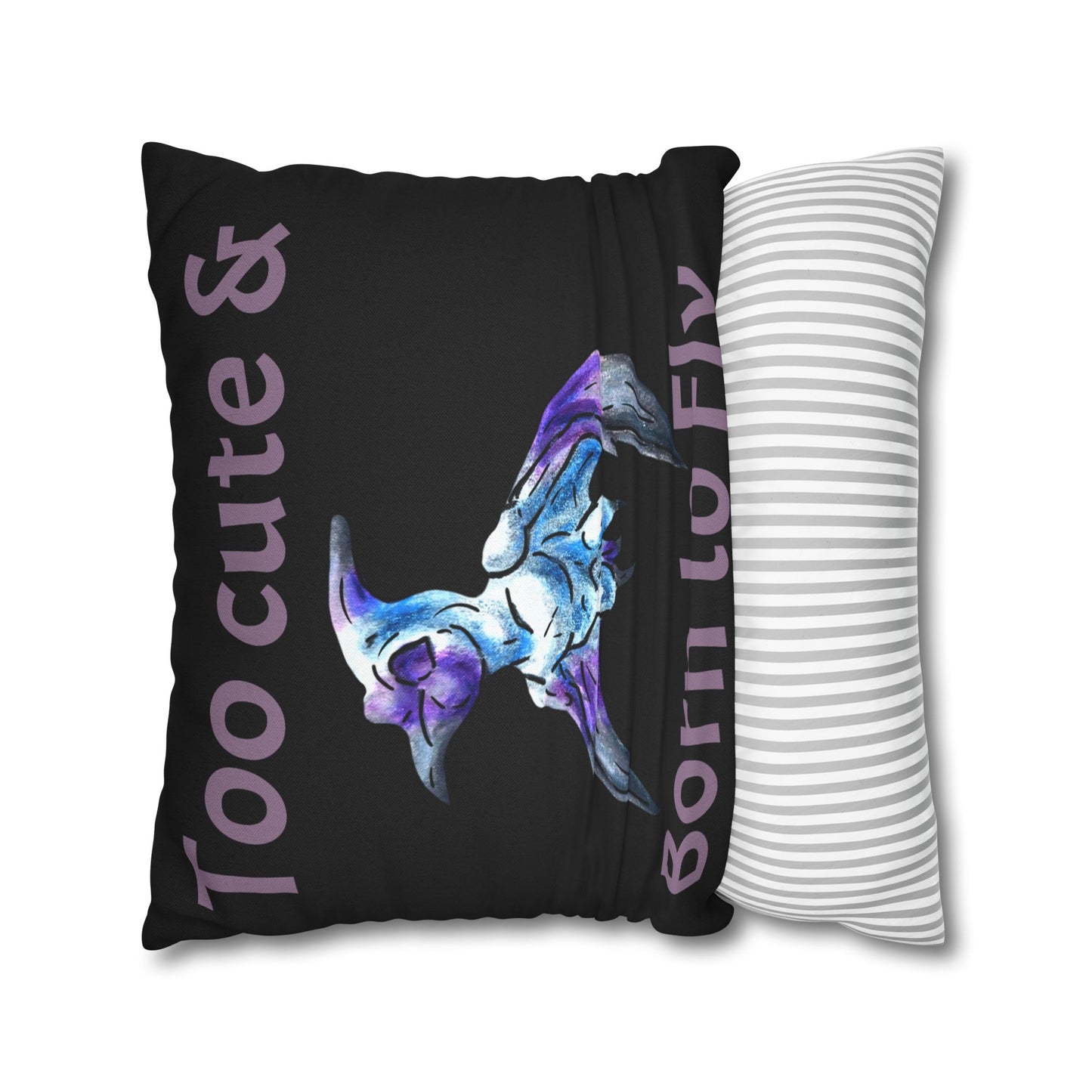Siln – Fantasy Pterodactyl Art - Double-sided Flying Dinosaur Illustration Spun Polyester Square Pillowcase