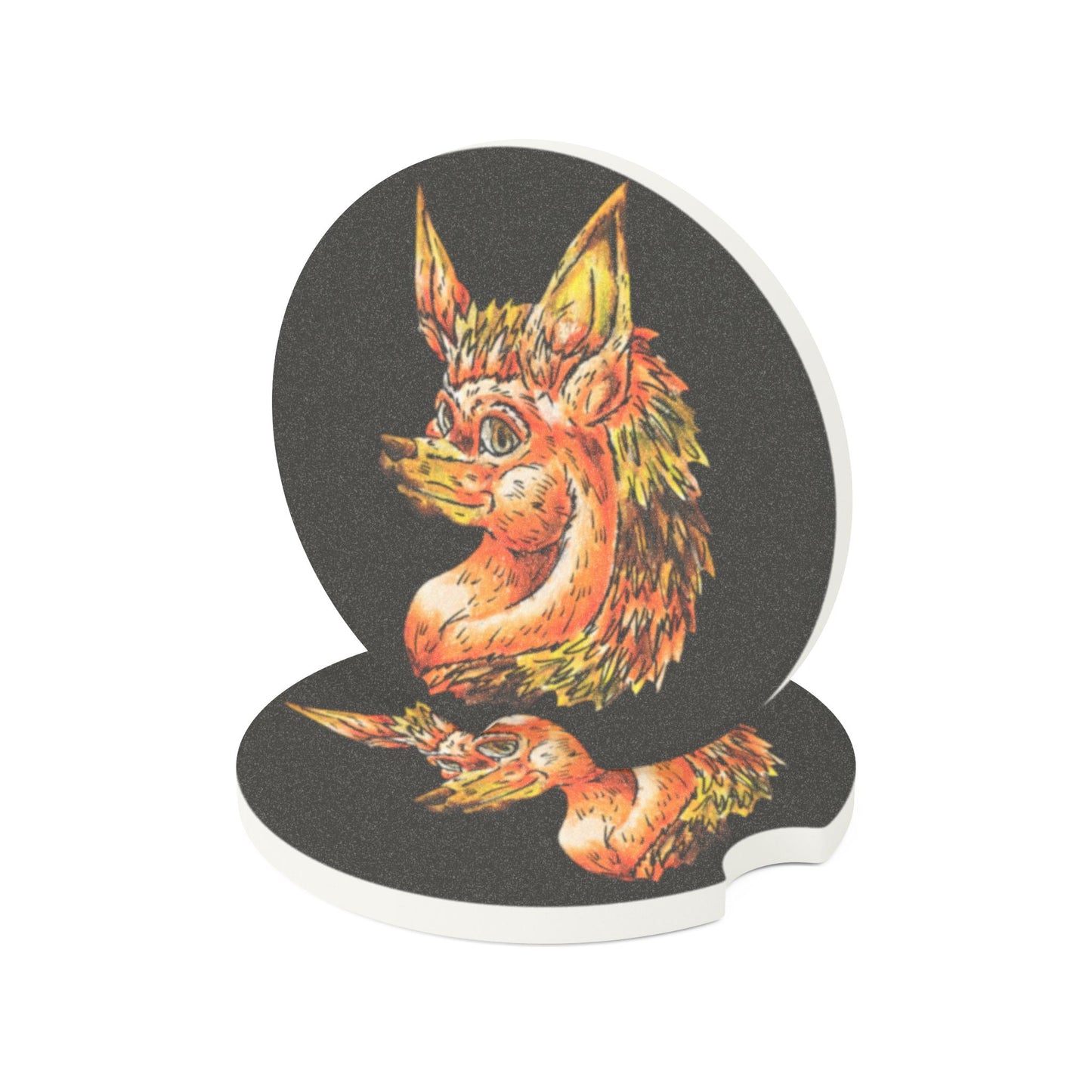 Aster the Hedgehog Head Soapstone Car Coaster