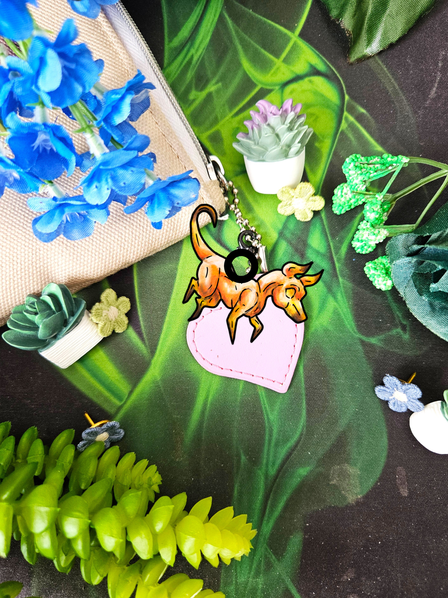 Caenin - Chibi Orange Dog – Warm Fantasy Dog Art – Fantasy Creature Decor – Dog Lover Gift - Multi-Pack Charms