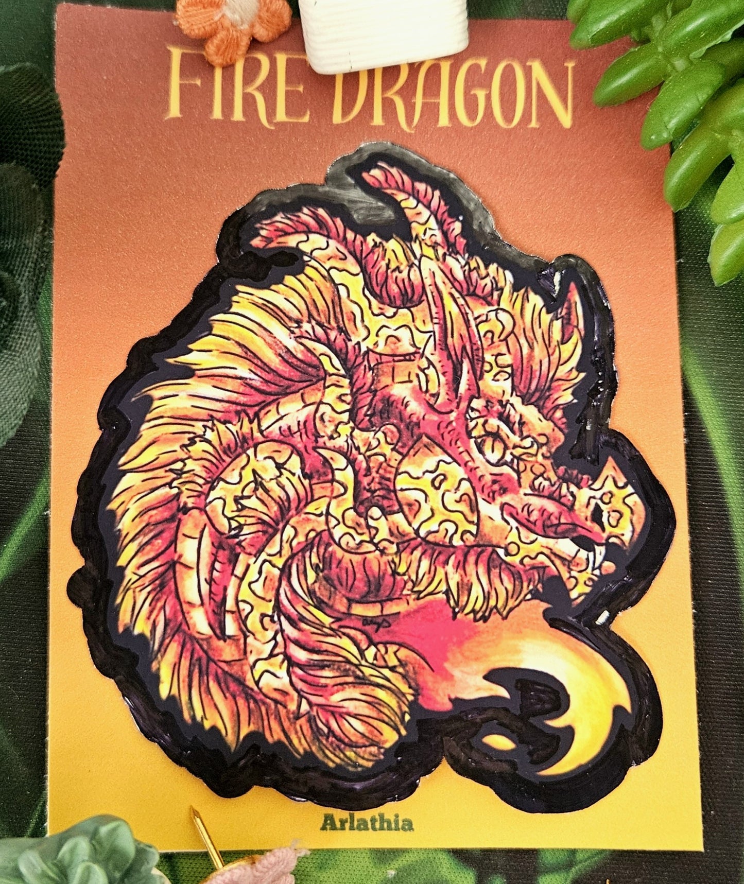 Fire Dragon Head Sticker