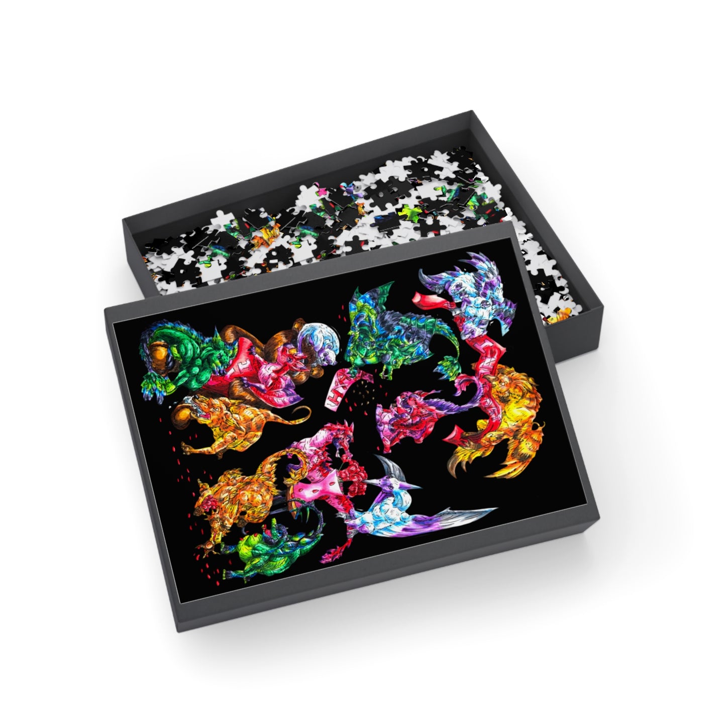 Valentine Cuties- Animal Groupings – Fantasy Animal Art – Valentine's Day Art – Mythical Creature Decor – Valentine Lover Gift- Puzzle