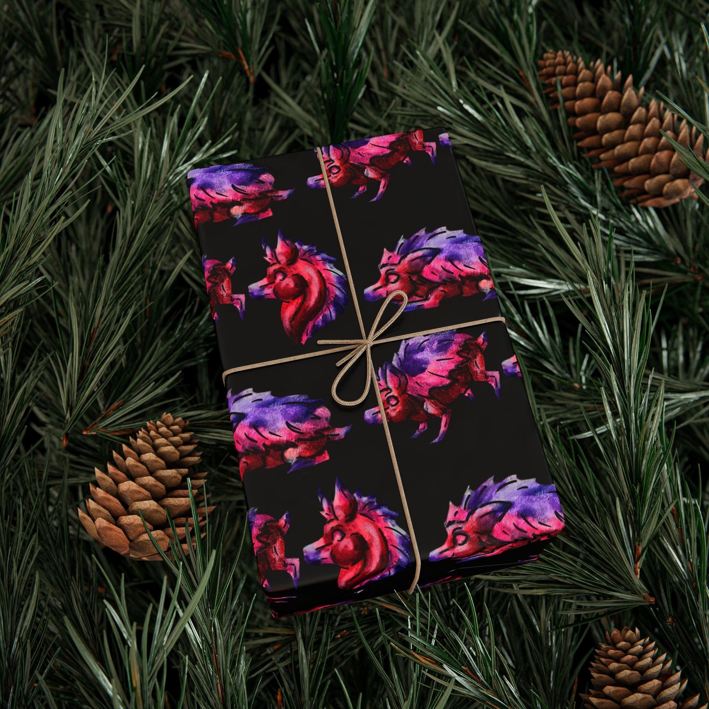 Chibi Azalea the Hedgehog Pattern- Chibi Hedgehog- Cute Animal - Wrapping Paper