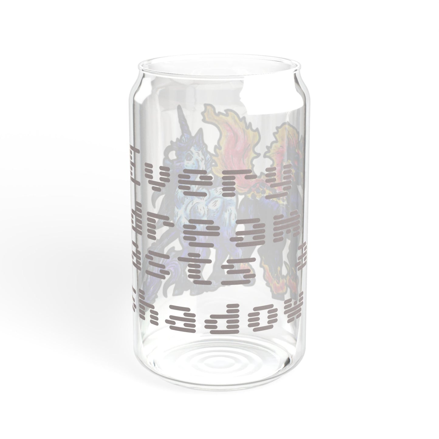 Dream and Nightmare Unicorn- Dream & Shadow- Celestial Nightmare- Duality– Light and Dark Fantasy- Glass Tumbler 16oz
