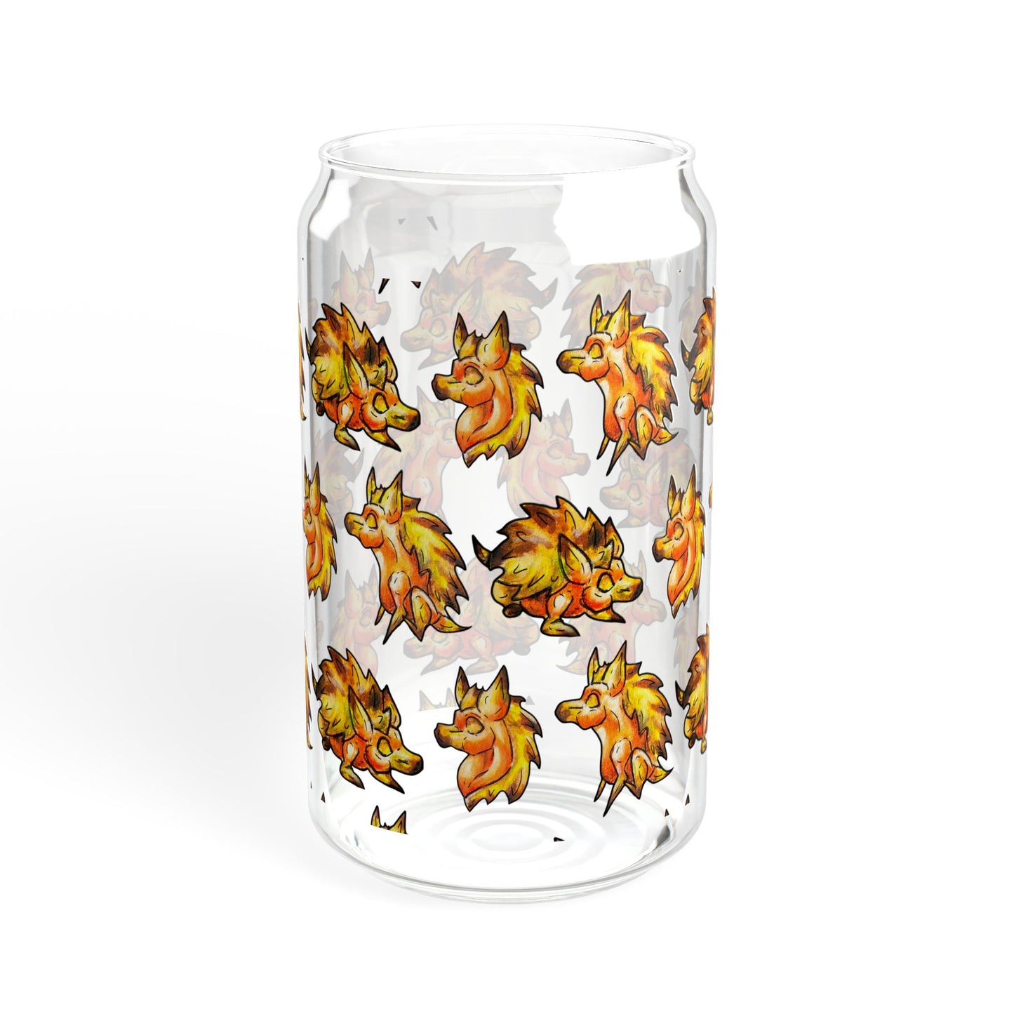 Aster the Hedgehog Pattern- Chibi Hedgehog- Cute Animal - Sipper Glass, 16oz