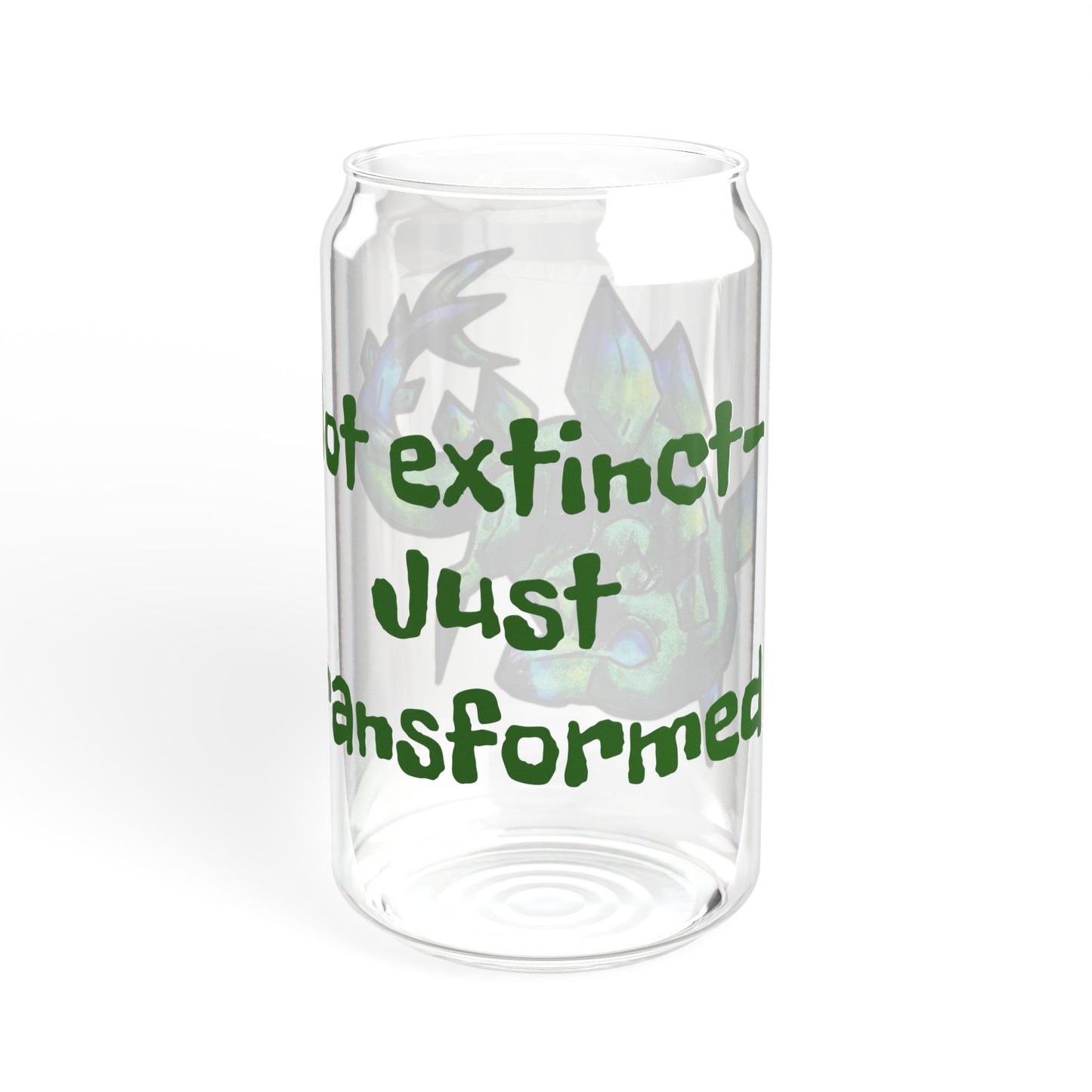 Chibi Arith the Stegosaurus-Not extinct, transformed- Chibi Dinosaur Art- Prehistoric Creature- Glass Tumbler 16oz