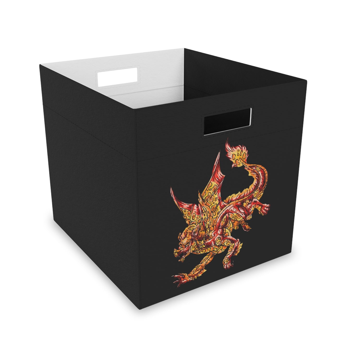 Cutesy Fire Dragon Felt Storage Box