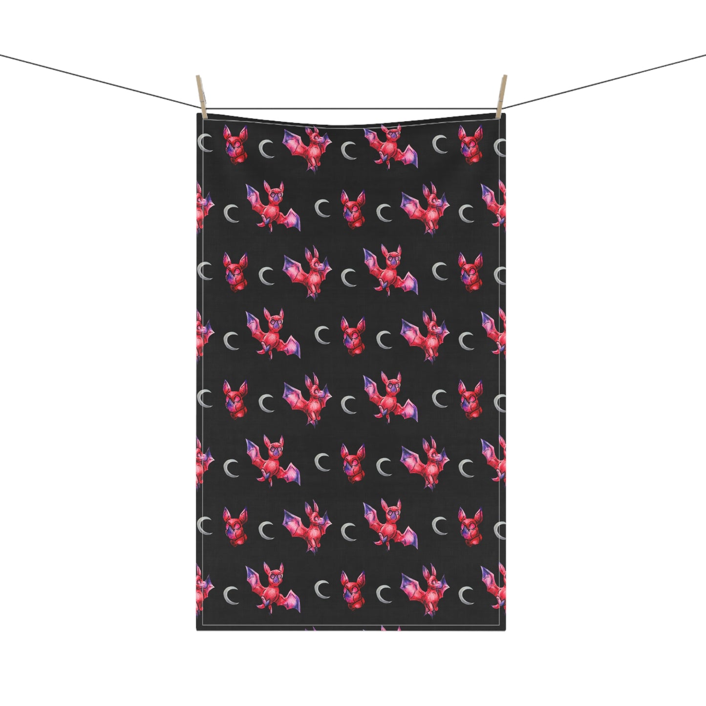 Minis Myra the Bat Pattern Tea Towel