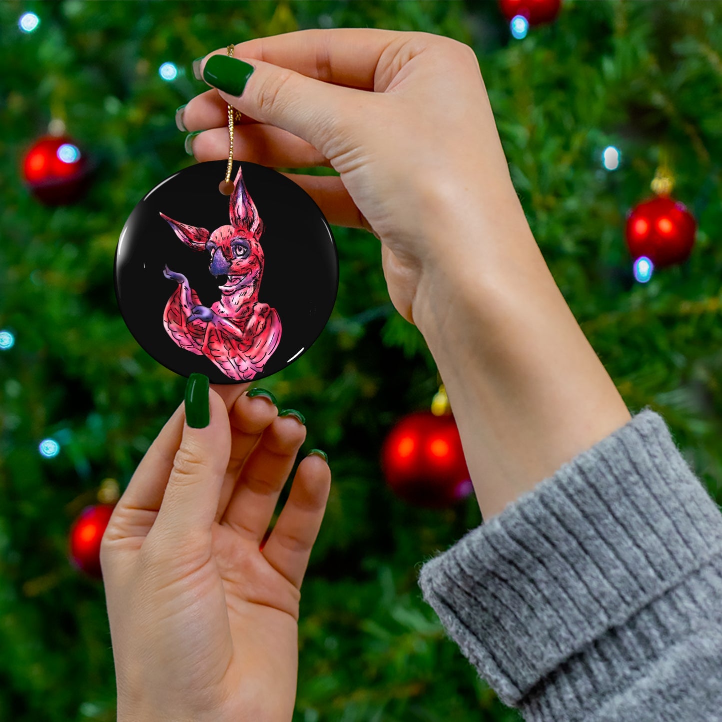 Myra the Bat Ceramic Ornament