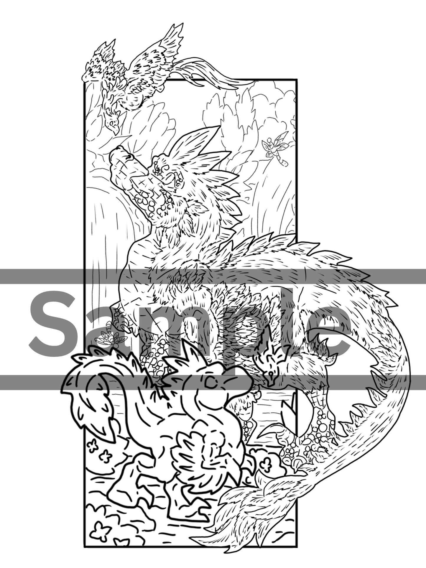 Die-Cut Caena the Raptor Bookmarks DIGITAL DOWNLOAD Line Art Version