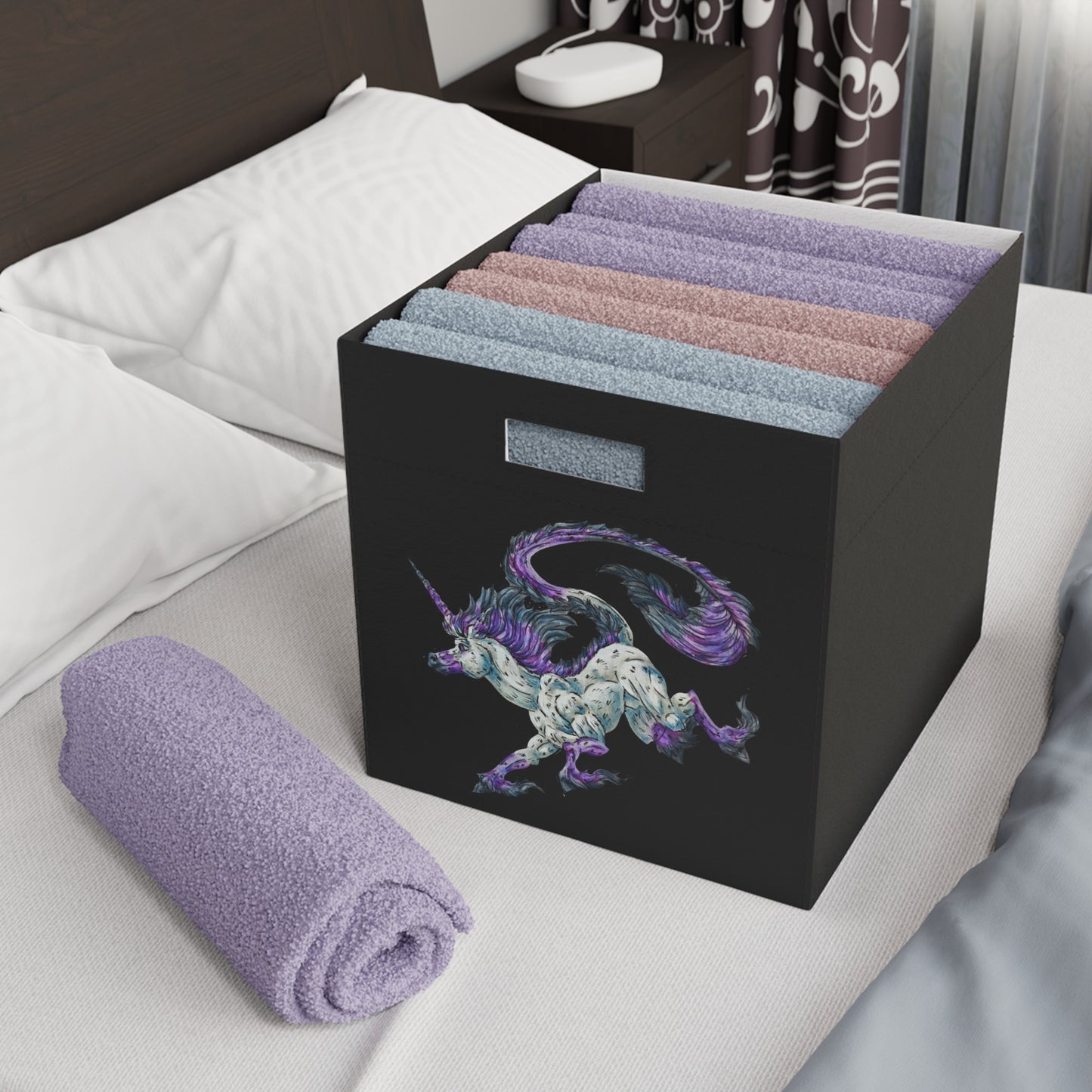 Unicorn Jump Felt Storage Box