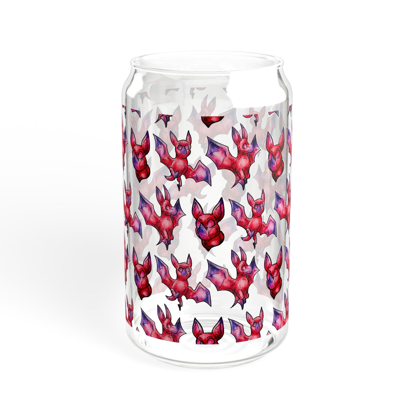 Minis Myra the Bat Pattern Sipper Glass, 16oz