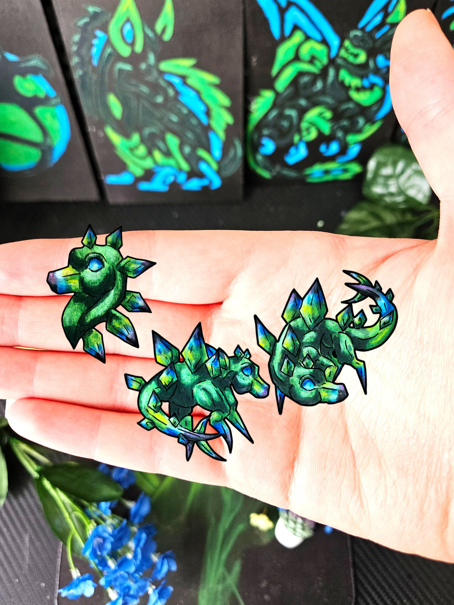 Chibi Arith the Stegosaurus 3pk Stickers