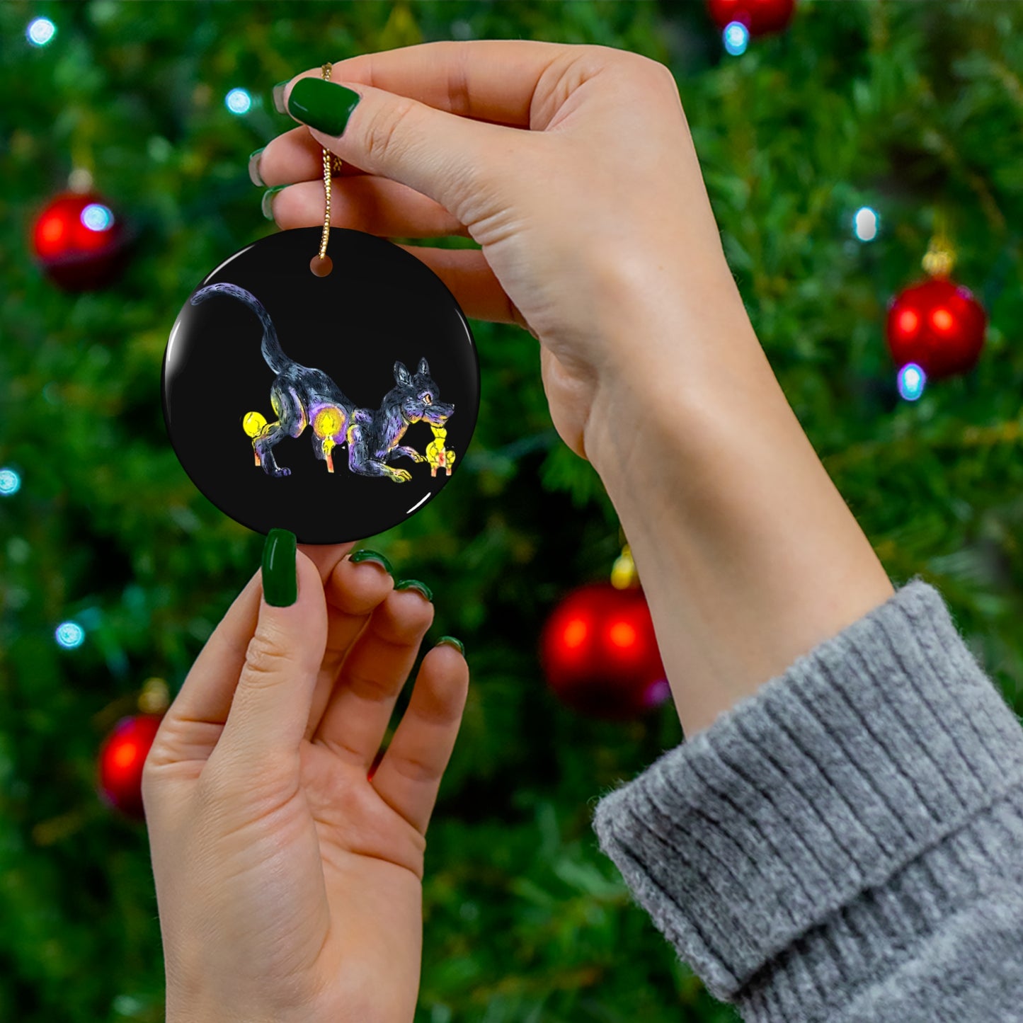 Boo the Cat Ceramic Ornament