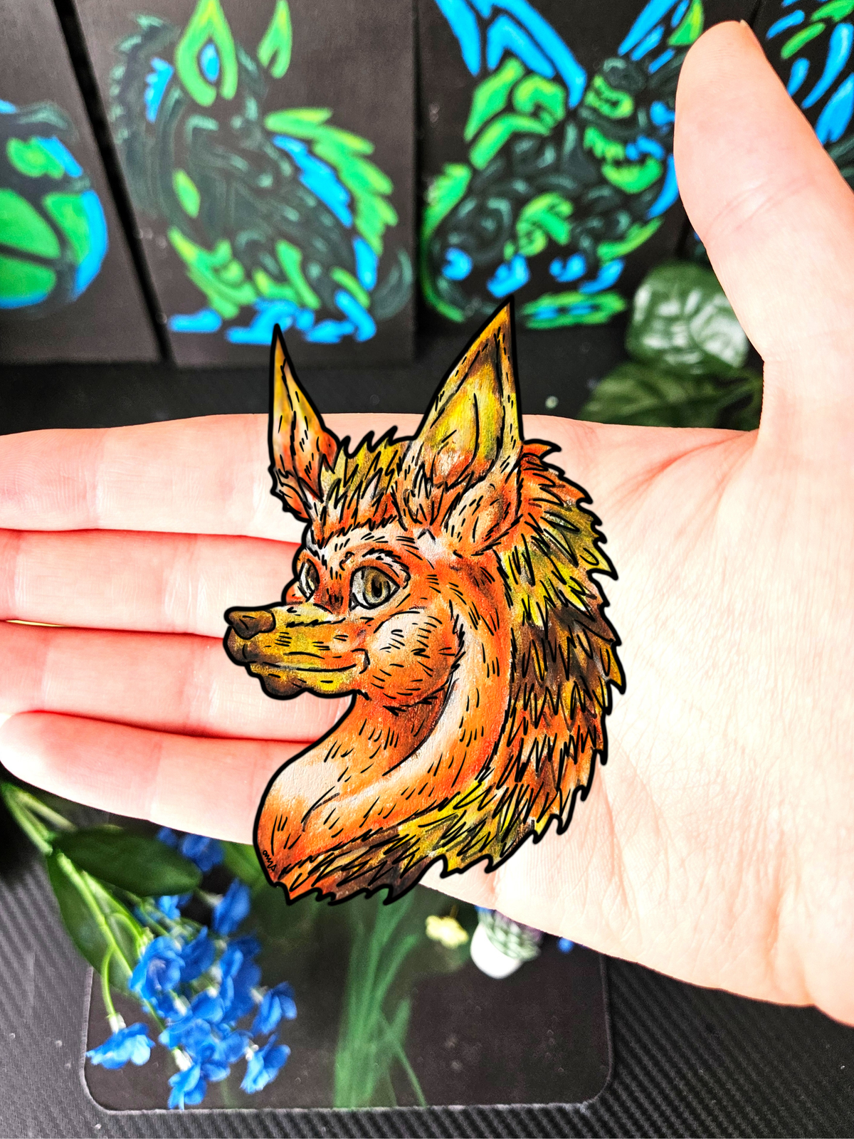 Aster the Fall Hedgehog Head Sticker