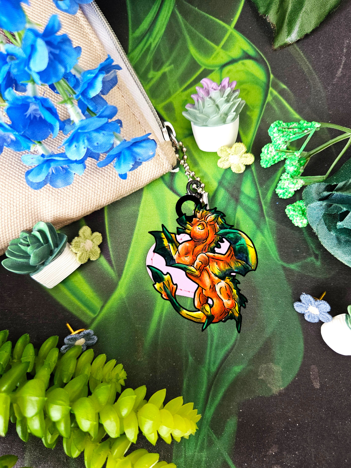 Chibi Fall Dragon- Autumn Fantasy- Shrink Charm 3pk