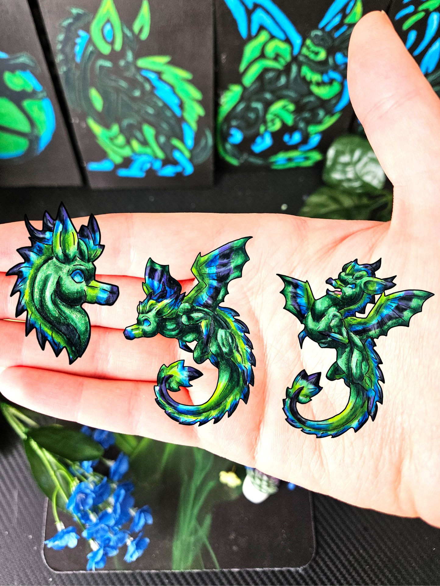 Chibi Arlith the Dragon Stickers (3pk)
