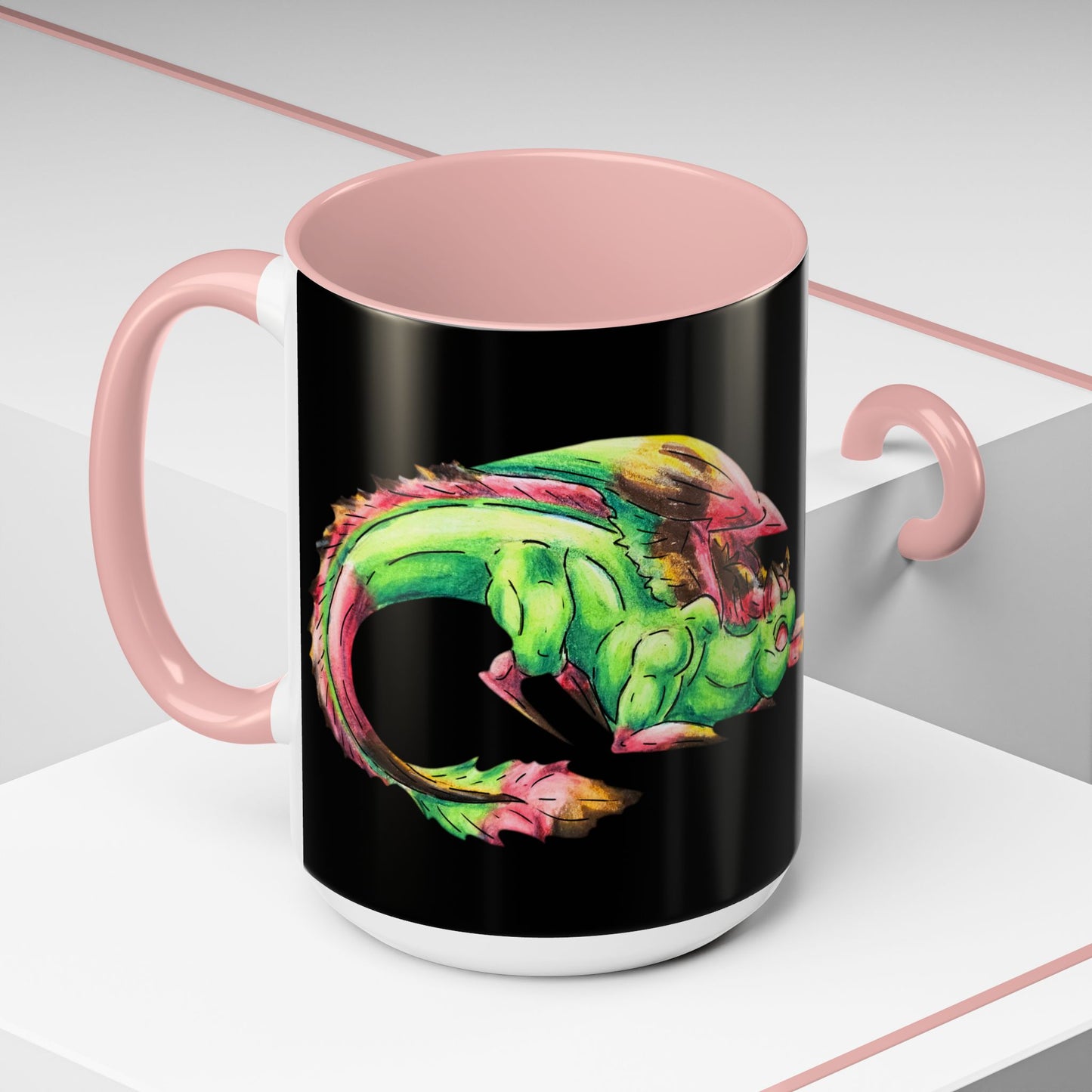 Chibi Spring Dragon- Rooted in Renewal - Fantasy Nature- Mythical Creature- Forest Guardian Art - Dragon Lover Gift Coffee Mug