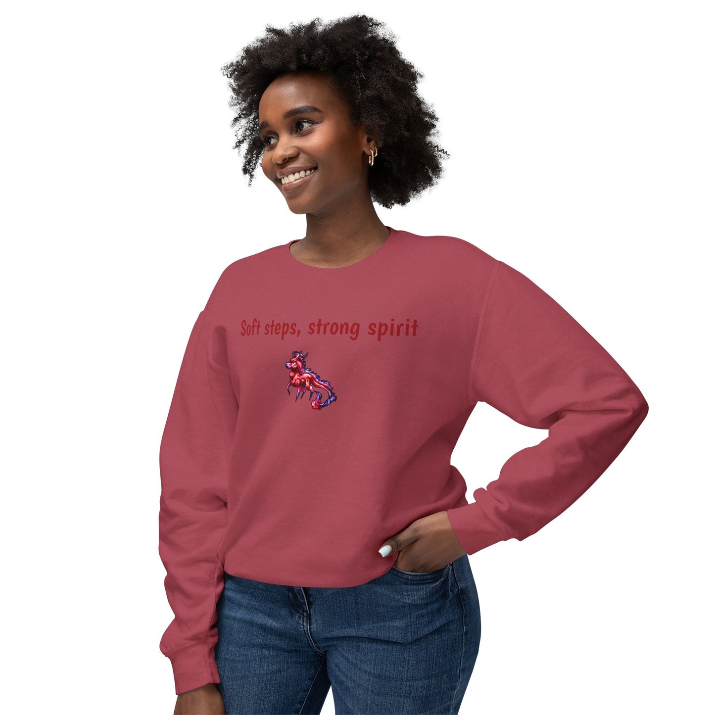 Chibi Myer the Kirin- Soft steps, strong spirit Sweathshirt- Mythical Creature- Kirin Gift - Unisex Crewneck