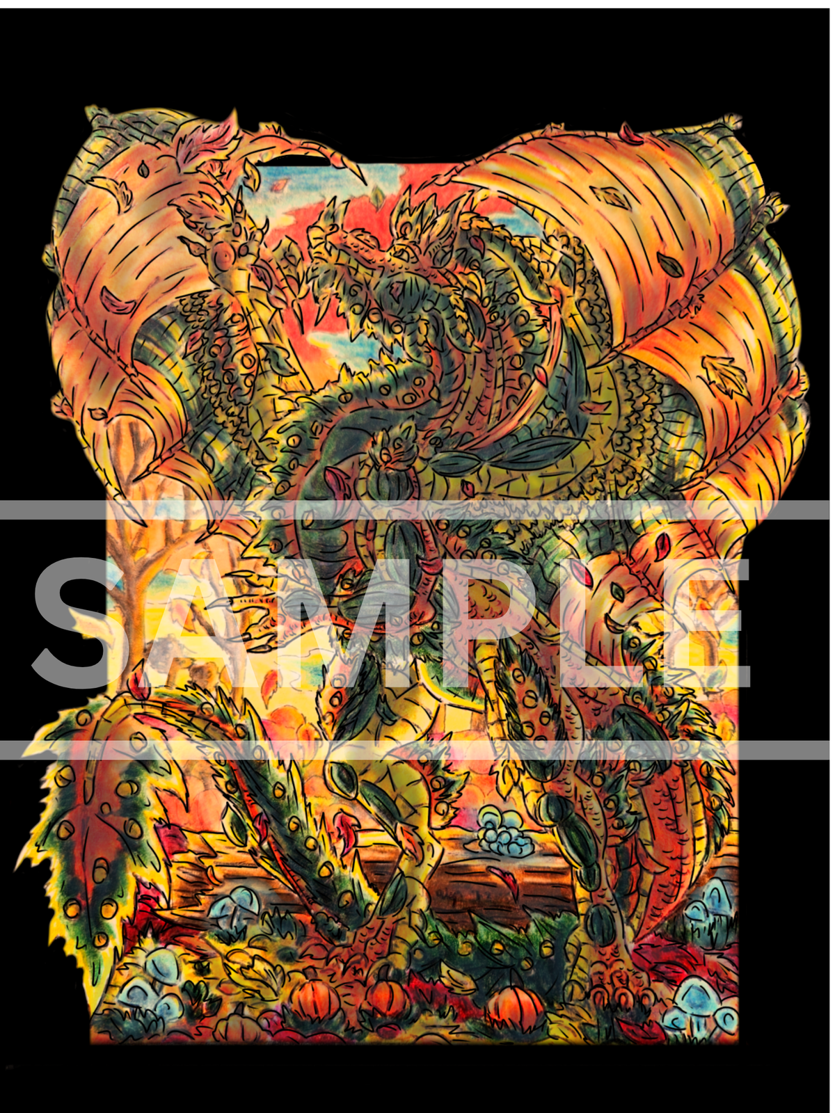 Fall Dragon- Autumn Fantasy- DIGITAL DOWNLOADABLE Print