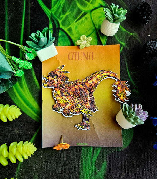 Caena the Raptor Running Sticker