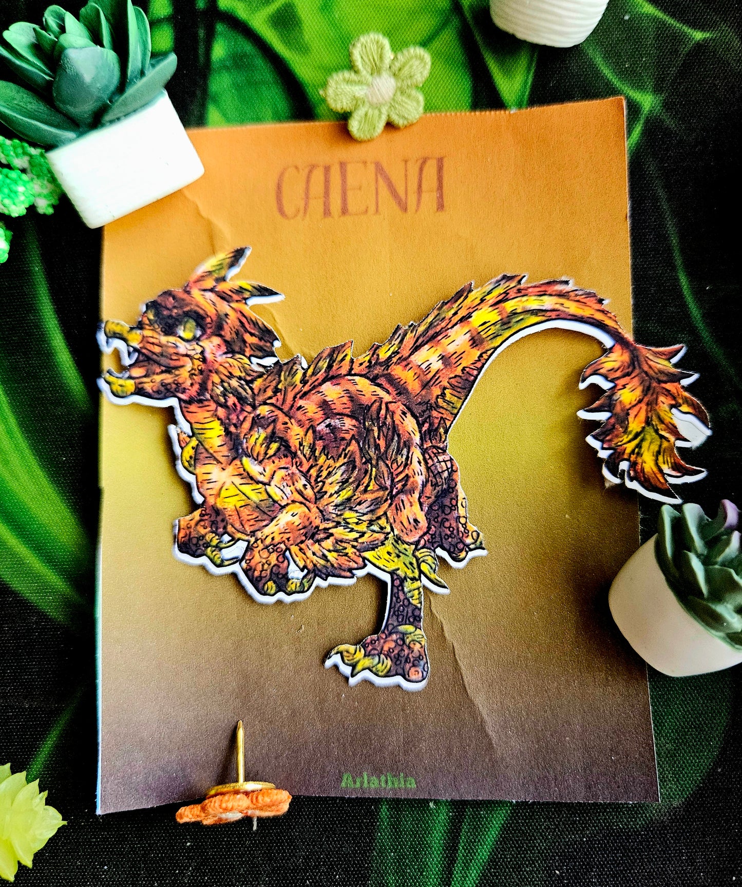 Caena the Raptor Running Sticker