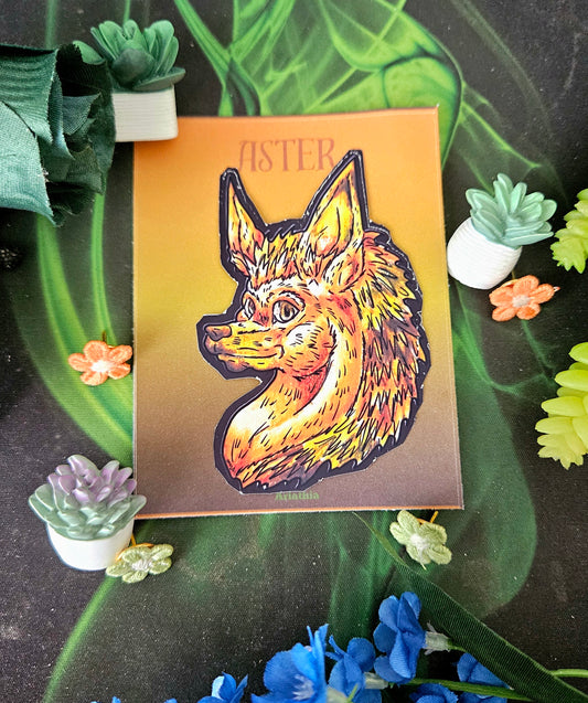 Aster the Fall Hedgehog Head Sticker