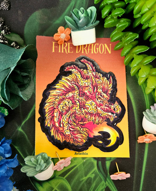 Fire Dragon Head Sticker