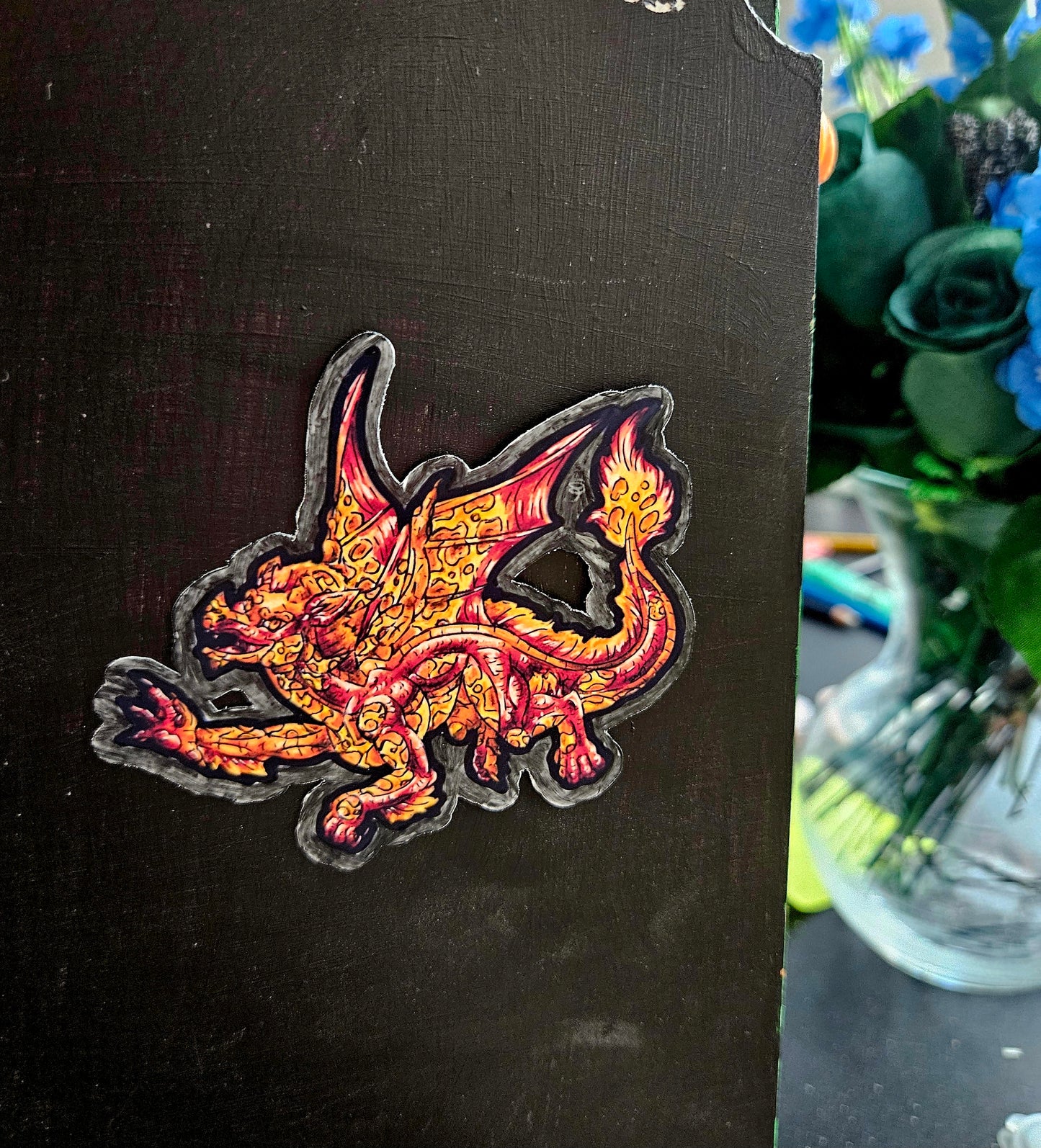 Cutesy Fire Dragon Fly Sticker