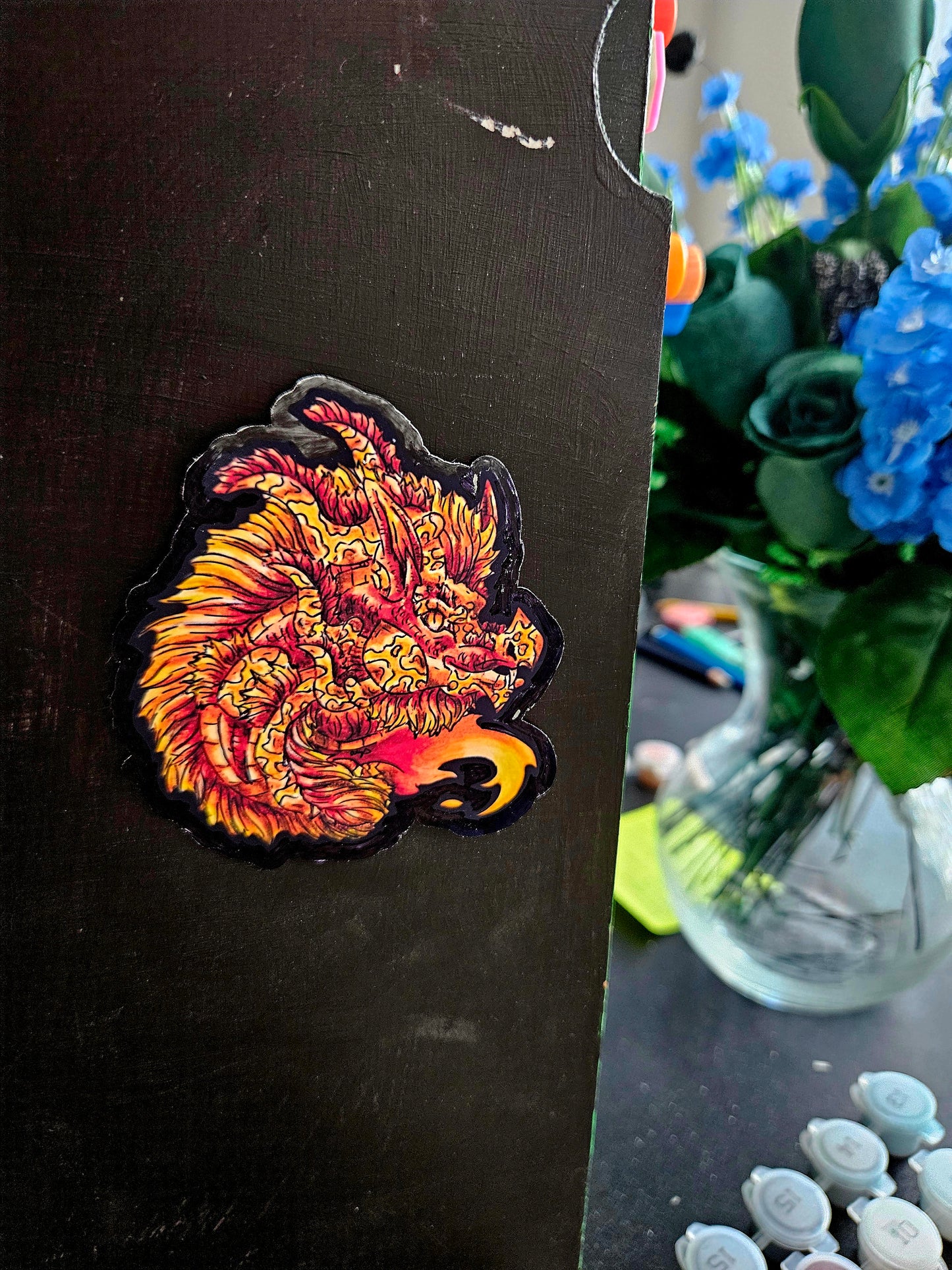Fire Dragon Head Sticker