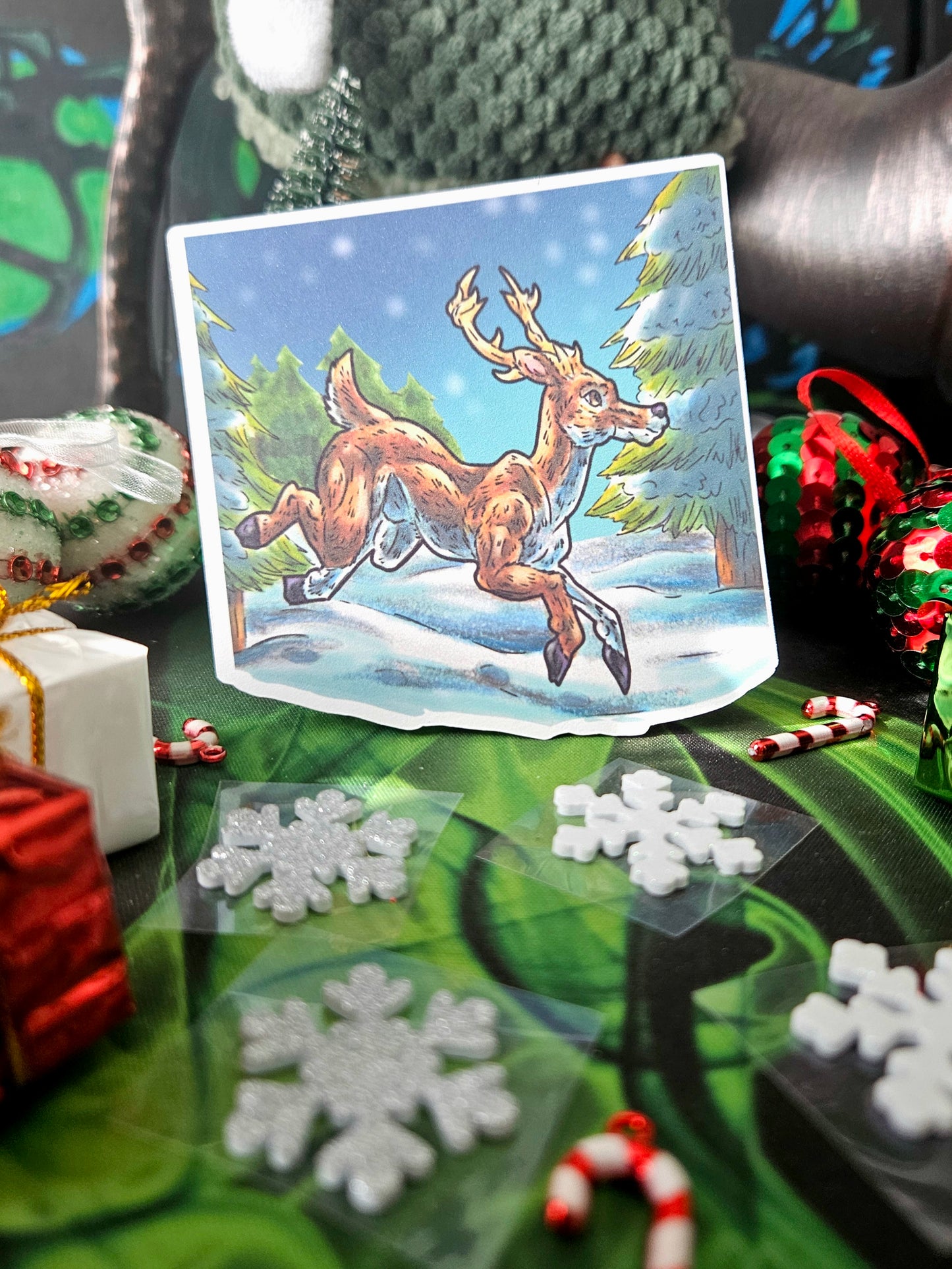 Jingle the Deer Full Body Sticker